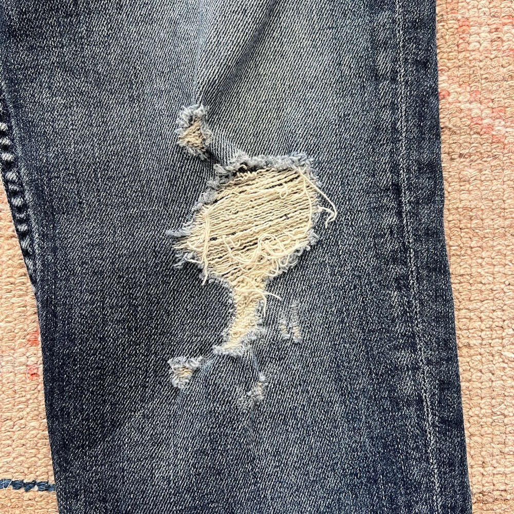 MOTHER Dropout Tarnished Wash Distressed Cropped Straight- 25 - Picture 9 of 10